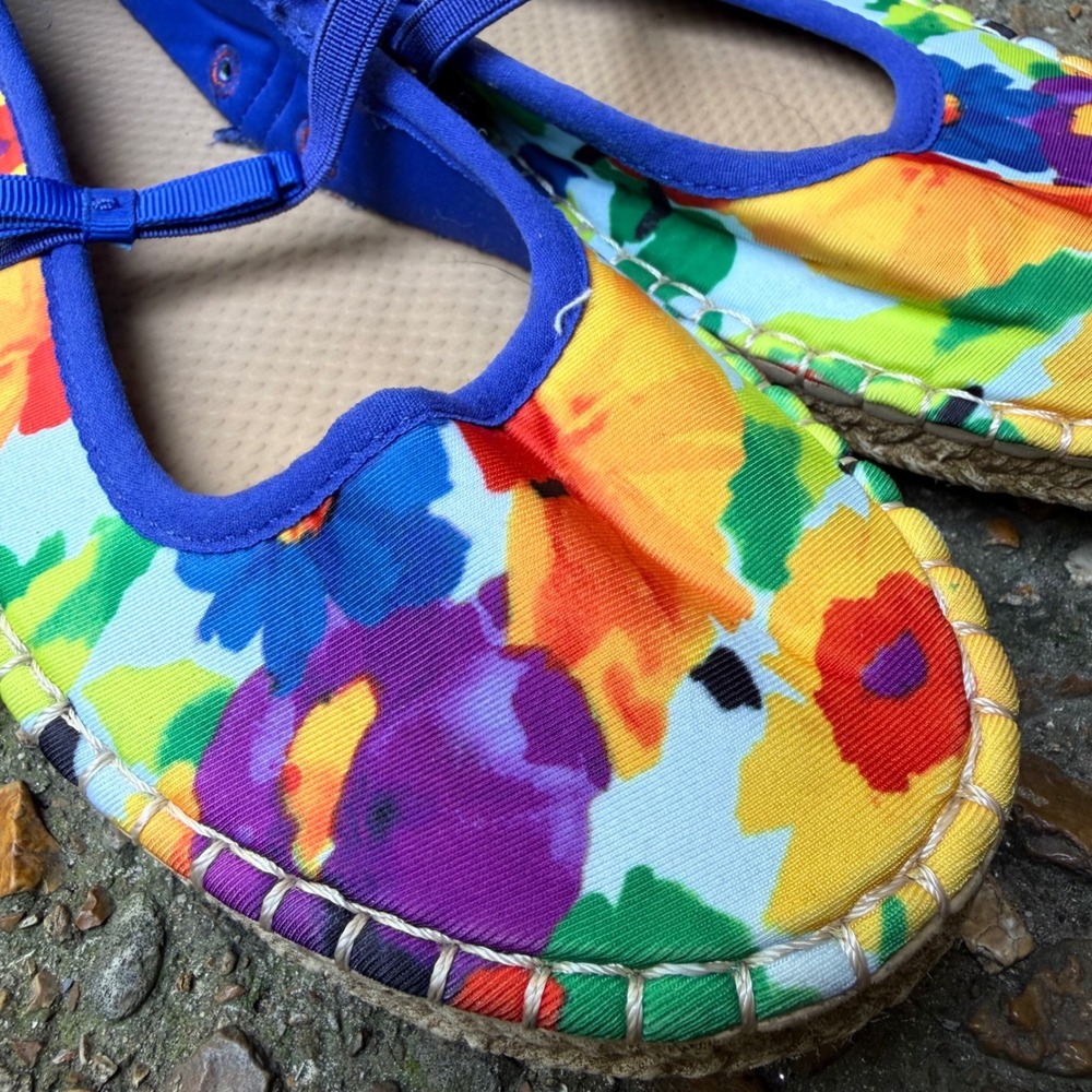 Sea Star x Frances Valentine Floral Neoprene Mary Jane Espadrille Shoes Womens 8 - Picture 10 of 15